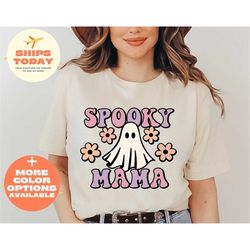 Spooky Mama T-Shirt, Cute Spooky Mom T-shirt, Halloween Spooky Shirt For Mom, Mama Halloween T-shirt, Spooky Mom Tee, Sp