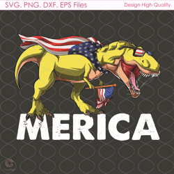Dinosaur America Svg, 4th Of July, Dinosaur Svg, American Flag Svg, 4th Of July