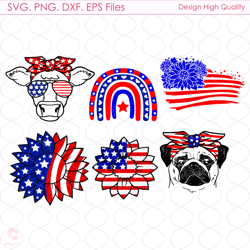 4th Of July Pattern Bundle Svg, American Flag Svg, America Svg, Liberty Svg, Ind