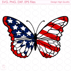 Butterfly American Flag Svg, 4th Of July, America Svg, Butterfly Svg, American F
