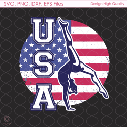 Usa Gymnast Womens Svg, Independence Svg, Usa Svg, Gymnastics Svg, American Flag