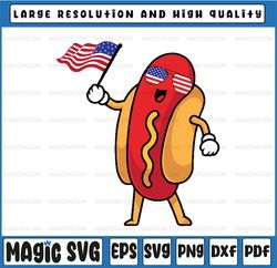 4th of July Hotdog Svg, Usa Flag Hot Dog Svg, Usa Flag Png, Hot Dog Png, Digital Downloads