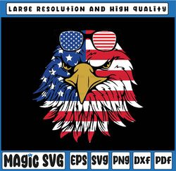 Patriotic Eagle - 4th of July Sunglass USA American Flag Svg, Independence Day Svg, Retro American Flag, Sublimation Des