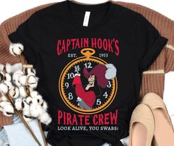 retro captain hook pirate crew est 1953 shirt /
