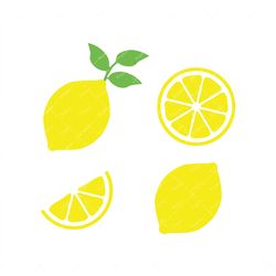 Lemon SVG, PNG, PDF, Lemon Fruit Svg, Lemon Slice Svg, Lemon Cipart, Lemon Cut File