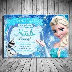Frozen Invitation, Frozen Invite, Frozen Birthday Themed, Frozen Party, Digital Invitation