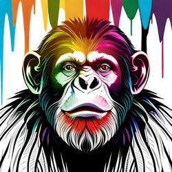 Abstract background with monkey face.