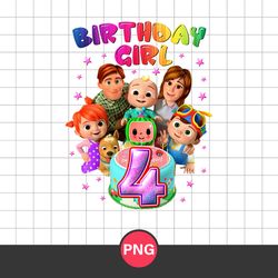 4th Cocomelon Birthday Girl Png, Cocomelon Birthday Png, Cocomelon Fanily Png, Cocomelon Png Digital File
