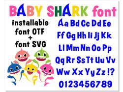Baby Shark Font SVG, Baby Shark Font OTF, Baby Shark letters SVG, Baby Shark Alphabet SVG, Baby Shark svg