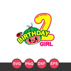 Cocomelon Second Birthday Girl Svg, Cocomelon Svg, Cocomelon Birthday Svg, Png Dxf Eps Digital File