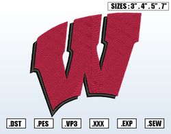 Wisconsin Badgers Football Team Embroidery File, NCAA Teams Embroidery Designs, Machine Embroidery Design File