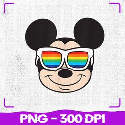 Disney Mickey Mouse Png, Rainbow Sunglasses Png, LGBT Png, Sublimation, PNG Files, Sublimation PNG