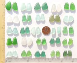 50 GENUINE top drilled sea glass (25 matched pairs for earrings) surf tumbled jewelry 15-20 mm in length