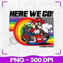 Mario Kart Pride Rainbow Png, Road Here We Go Png, LGBT Png, Sublimation, PNG Files, Sublimation PNG