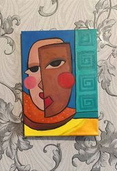 oil painting "mask", abstract, oil painting