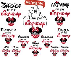 I am the Birthday Girl svg, Bundle Birthday Girl svg, Minnie Happy Birthday svg, Magical Kingdom, Family Trip svg