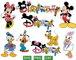 disney mouse birthday svg, mickey svg, minnie svg, png files