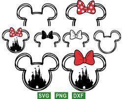 mickey ears svg, minnie svg, disney mouse svg, png files