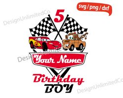 Cars Personalized Logo With Name, Cars Logo svg, McQueen Birthday svg, Cars Birthday Boy svg, Lightning McQueen svg