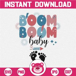 Boom Boom Baby Reveal 4th of July Svg, Pregnancy Announcement Patriotic Svg, Independence Day Svg, Instant Download