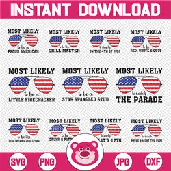 Most Likely To Bundle 4th of July Png, Fourth Of July Svg, Patriotic Svg, America Svg, Independence Day, Digital Downloa