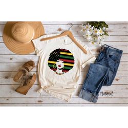 Juneteenth Women's Necklace Shirt, Black Owned Clothing, Juneteenth Shirt, Black History, African Flag, Cute Juneteenth