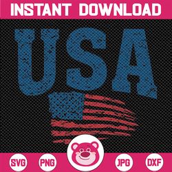 Patriotic USA Distressed American Flag Svg, USA Flag Svg, 4th July Svg, Independence day, Digital Download