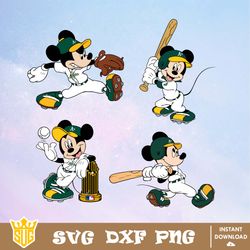 Oakland Athletics Disney Mickey Mouse Team SVG, MLB SVG, Disney SVG, Cut Files, Cricut, Clipart, Silhouette, Printable