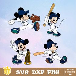 Seattle Mariners Disney Mickey Mouse Team SVG, MLB SVG, Disney SVG, Cut Files, Cricut, Clipart, Silhouette, Printable