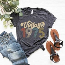 Vintage 1975 Shirt, 1975 Retro Tee, 47th Birthday Friend Shirt, 47th Bday T-Shirt, 47th Birthday Gift For Women, 47th Bi