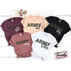 Custom Army Family Shirt, Proud Army Family Shirts, Army Dad Family Gift, Military Shirt, Custom Army Family Outfits,  U