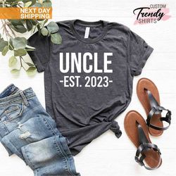 Uncle Est Shirts, Custom Uncle Gift, New Uncle Shirt Gift, Uncle Announcement Shirt, Uncle Reveal, Nephew, Gift Shirt fo