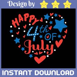 Happy 4th of July, SVG Cut File, digital file, handlettered svg, july 4th svg, america svg, for cricut, for silhouette,