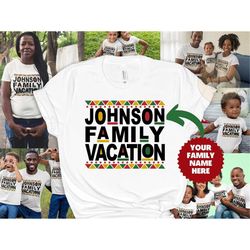 Custom Family Matching Shirts, Custom Black Family Vacation, Black Owned Shop, Black Summer Vacation Shirts, Personalize