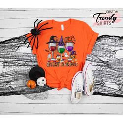 Hallothanksmas Shirt, Halloween Wine Glass Shirt, Thanksgiving Gift, Happy Holidays Shirt, Halloween Drink Shirt, Fall D