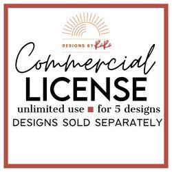 Commercial License for 5 Designs Tee, Five Designs