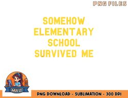 Elementary School Survived Graduation Day Funny Fan Yellow png, digital download copy