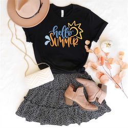 Hello Summer Shirt for Women, Hello Summer Tshirt, Summer Tshirt for Her, Sunshine Shirt, Beach T Shirt for Her, Summer