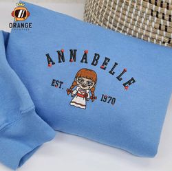 Annabelle Embroidered Crewneck, Halloween Sweatshirt, Horror friends Embroidered Hoodie, Unisex T-shirt