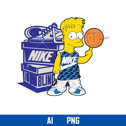 Bart Simpson Nike Sport Png, Nike Logo Png,  Bart Simpson Png, Cartoon Nike Png, Ai Digital File