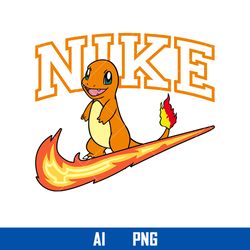 Hitokage Nike Png, Nike Logo Png, Hitokage Png, Pokemon Nike Logo Png, Ai Digital File