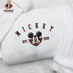 Mickey Halloween Embroidered Crewneck, Halloween Sweatshirt, Halloween Costume Embroidered Hoodie, Unisex T-shirt