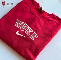 Nike Harvard Crimson Embroidered Crewneck, NCAA Embroidered Sweater, Harvard Crimson Hoodie, Unisex Shirts