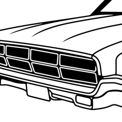 Ford Thunderbird 1969 Hardtop vector  File Black white vector outline or line art file
