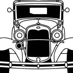 Ford Model A 4 Door Sedan 1930 Vector File  Black white vector outline or line art file