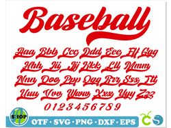 Baseball Font SVG with Tails, Baseball Font OTF, Baseball letters svg, Baseball svg, Baseball Font Tails svg Cricut