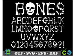 Bones font OTF, Bones font svg, Halloween Font ttf, Halloween font svg, Skeleton font, Pirate font, Halloween shirt svg