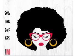 African American Woman svg, Black woman svg, Earrings svg, Afro woman svg, Strong svg, Powerful svg, Beautiful svg