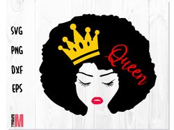 African American Queen svg, Black woman svg, African woman svg, Crown svg, Powerful svg, Beautiful svg, Queen svg