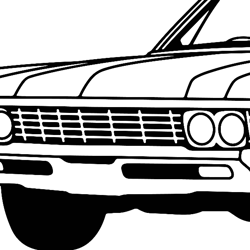 Chevrolet Impala 1967  Vector File Black white vector outline or line art file